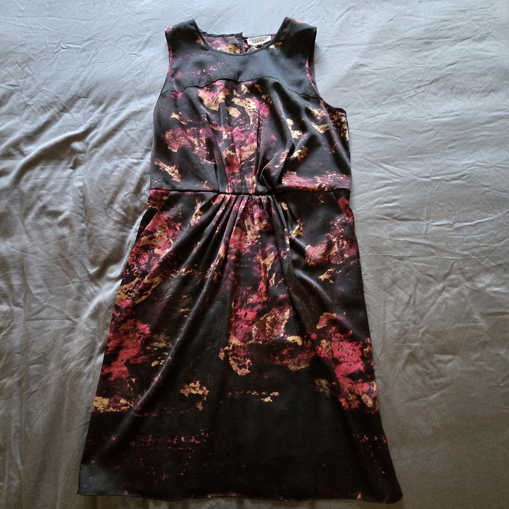 Calvin Klein Lightweight Silky Dress With Pockets - Size 12